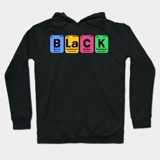 Black Periodic Table of Elements (Colorful) Hoodie